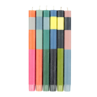 Striped Abstract Candles (Set of 6)