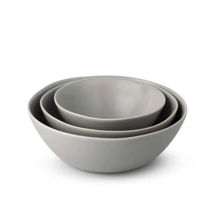 Clay Nested Bowls in Dove Gray (Set of 3)