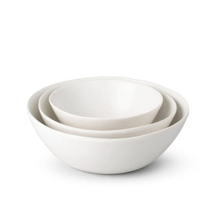 Clay Nested Bowls in Speckled White (Set of 3)